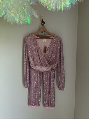 Style Rack Pink Sequin Top‎ and Pants Size Medium